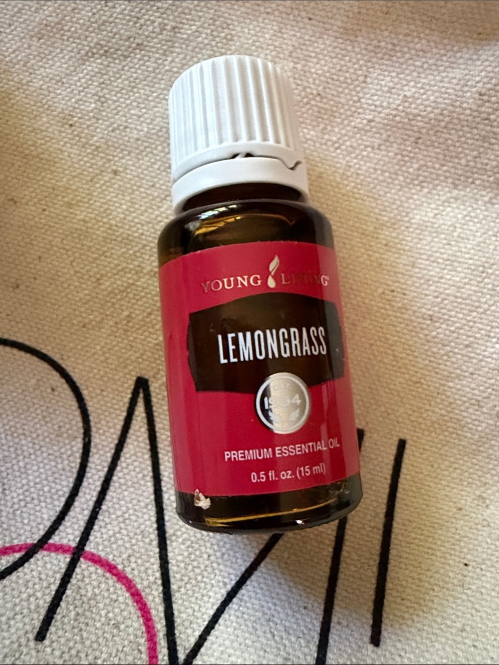 Young Living Lemongrass Essential Oil - Red Label Bottle
